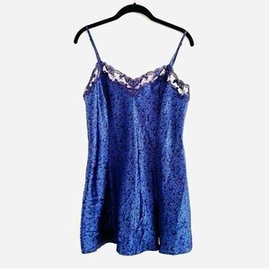 Victoria's Secret Slip Dress M Floral Print Lace Date Honeymoon Sexy Intimate